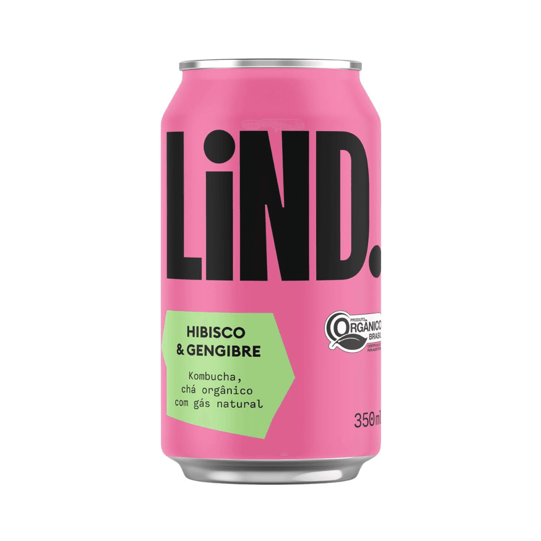 Kombucha de Hibisco e Gengibre Orgânica 350ml - LiND