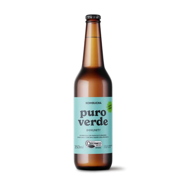 Kombucha Immunity Orgânica 350ml - Puro Verde