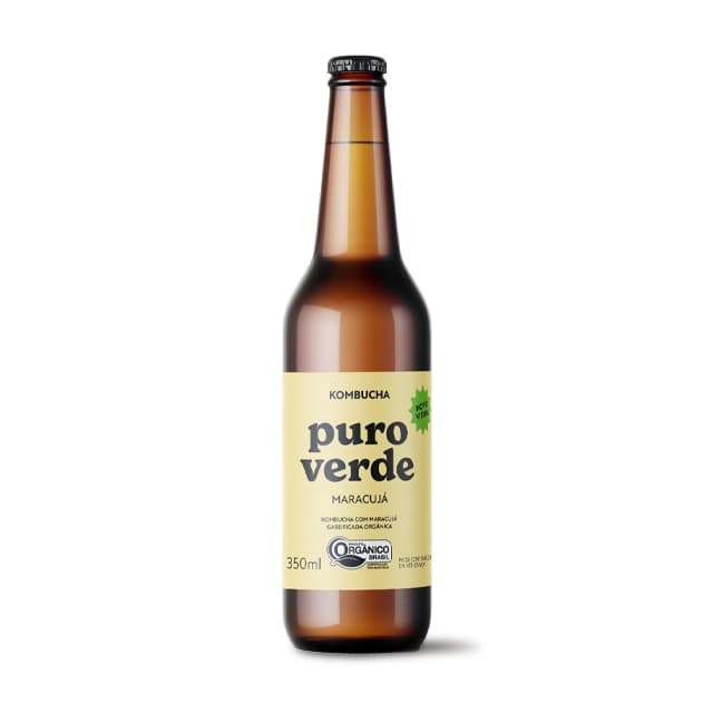 Kombucha Maracujá Orgânica 350ml - Puro Verde