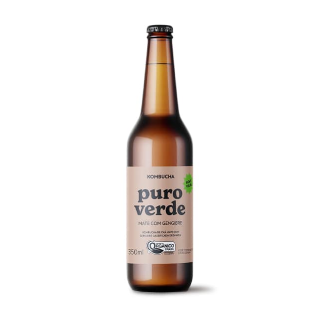 Kombucha Mate Com Gengibre Orgânica - Puro Verde