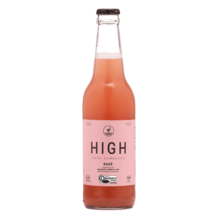 Kombucha Rosé Alcoólica Orgânica 350ml - High Hard