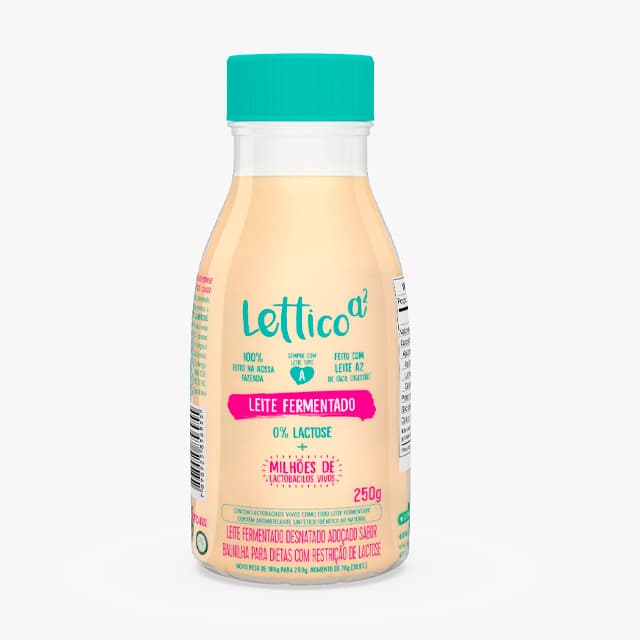 Leite Fermentado Desnatado sabor Baunilha 250g - Letti 