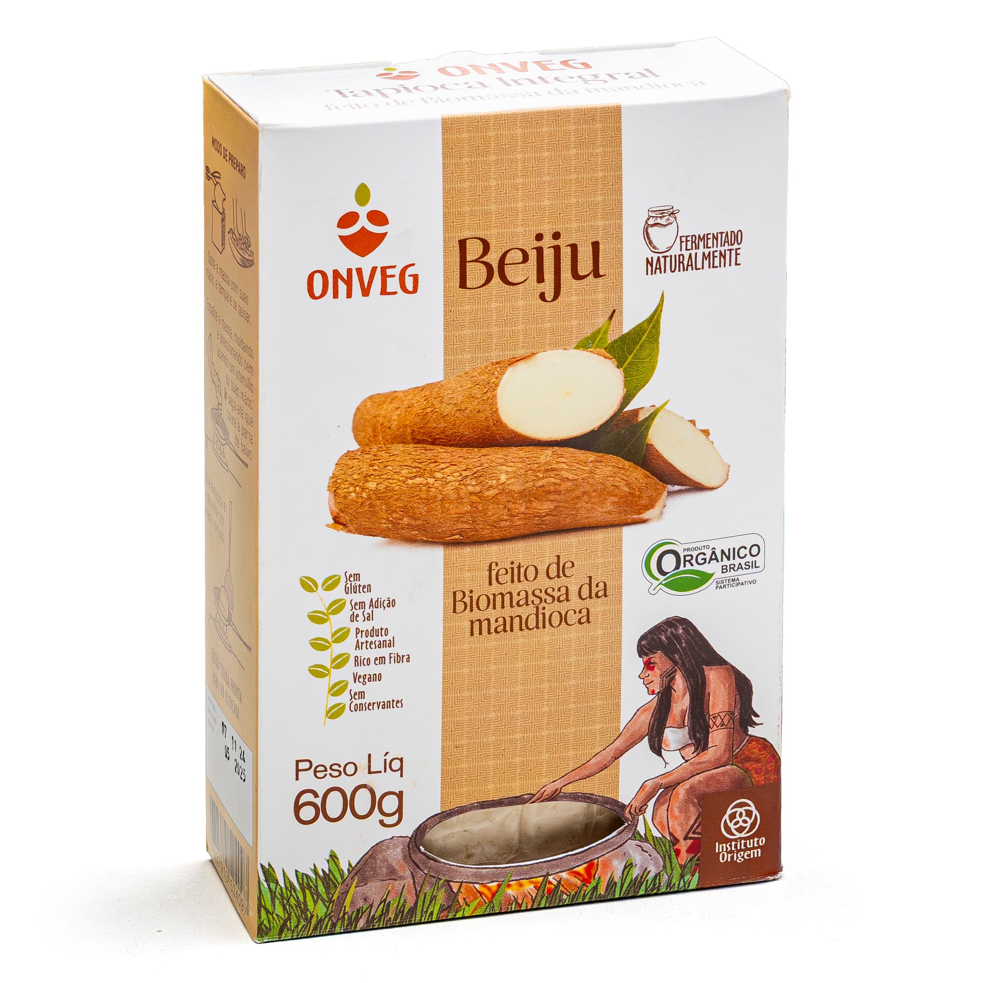 Tapioca Orgânica de Biomassa da Mandioca 600g - Onveg