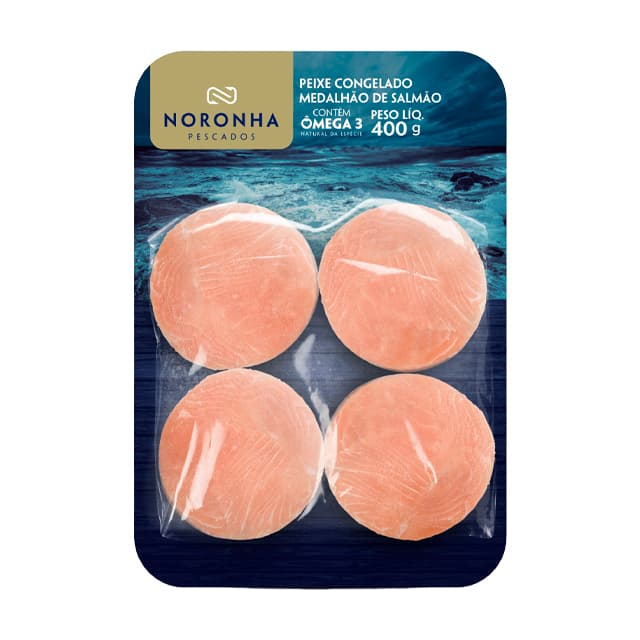 Medalhão de Salmão 400g - Noronha Pescados