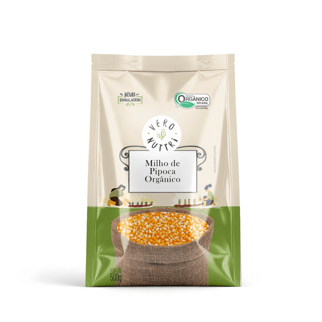 Milho de Pipoca Orgânico 500g - Vero Nuttri