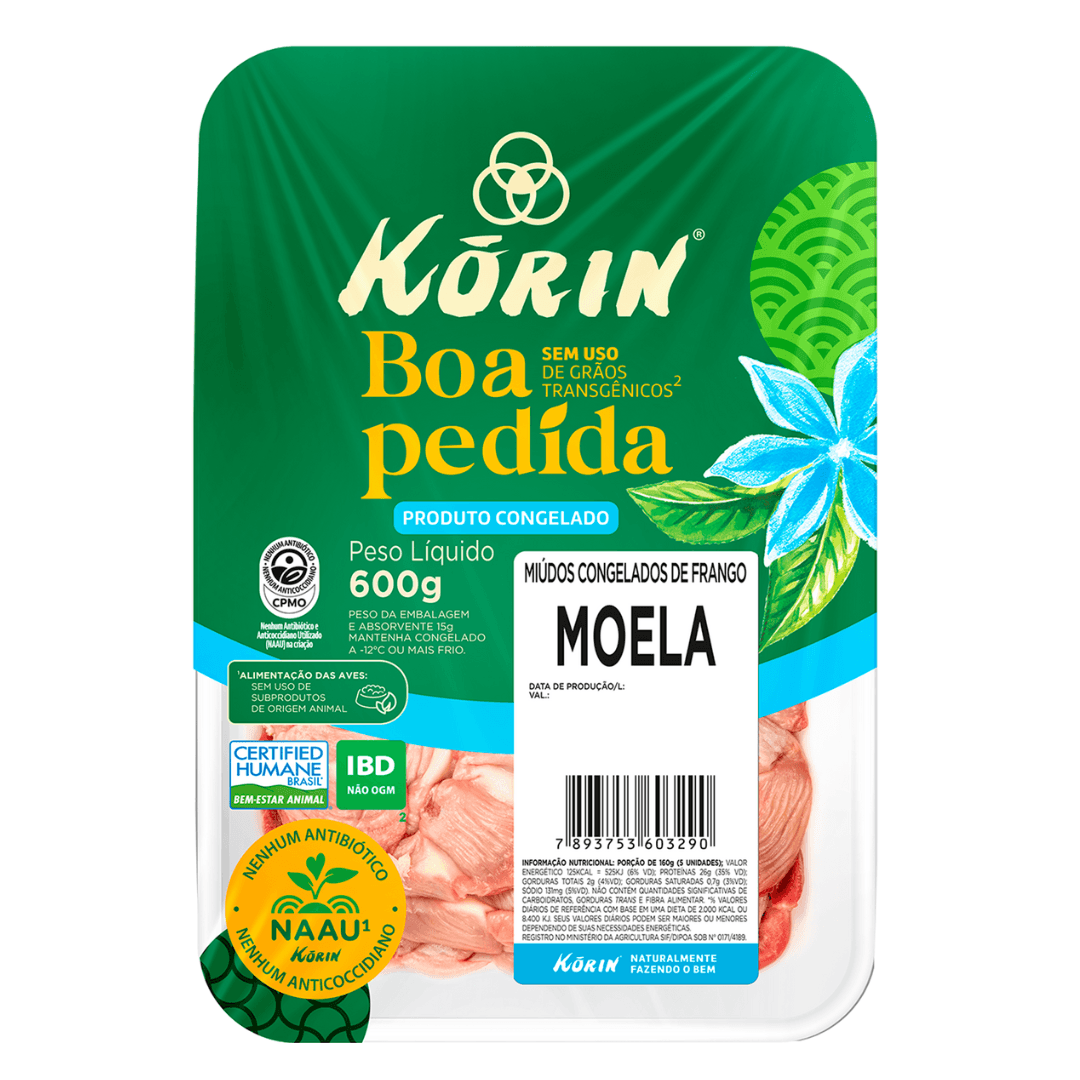 Moela de Frango Congelada 600g - Korin