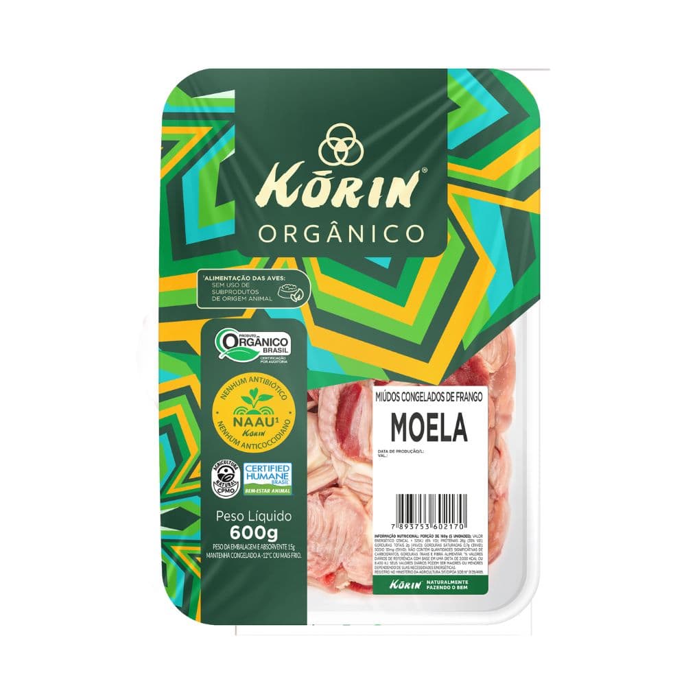 Moela de Frango Orgânica Congelada 600g - Korin