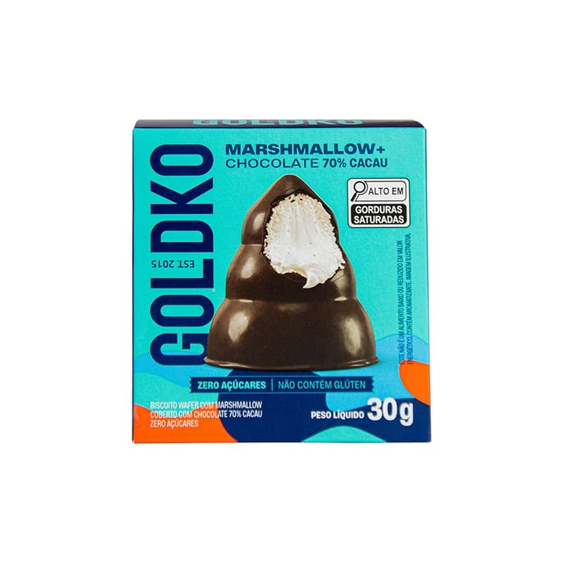 Musa Marshmallow 70% Cacau Zero Açúcar 30g - Goldko