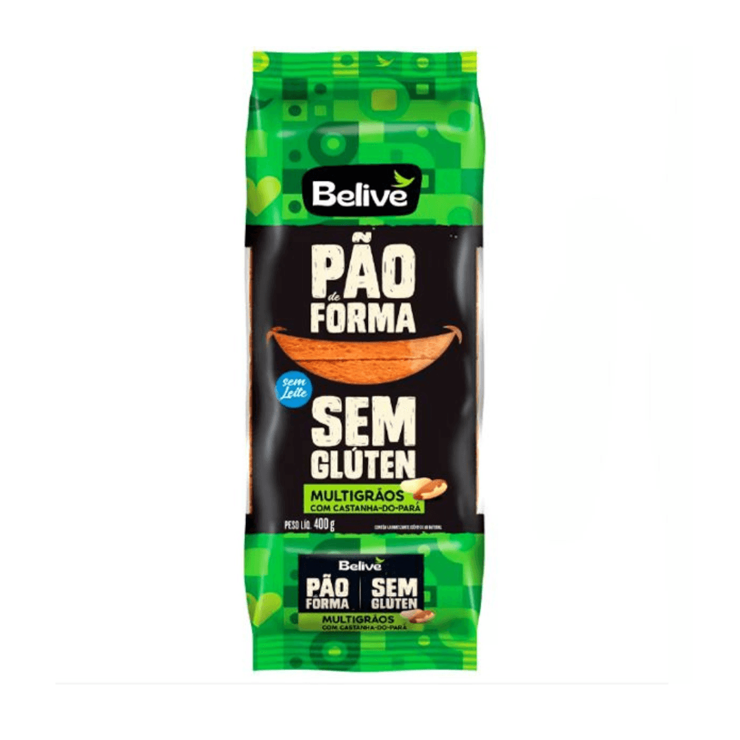 Pão de Forma Multigrãos Sem Glúten 400g - Belive