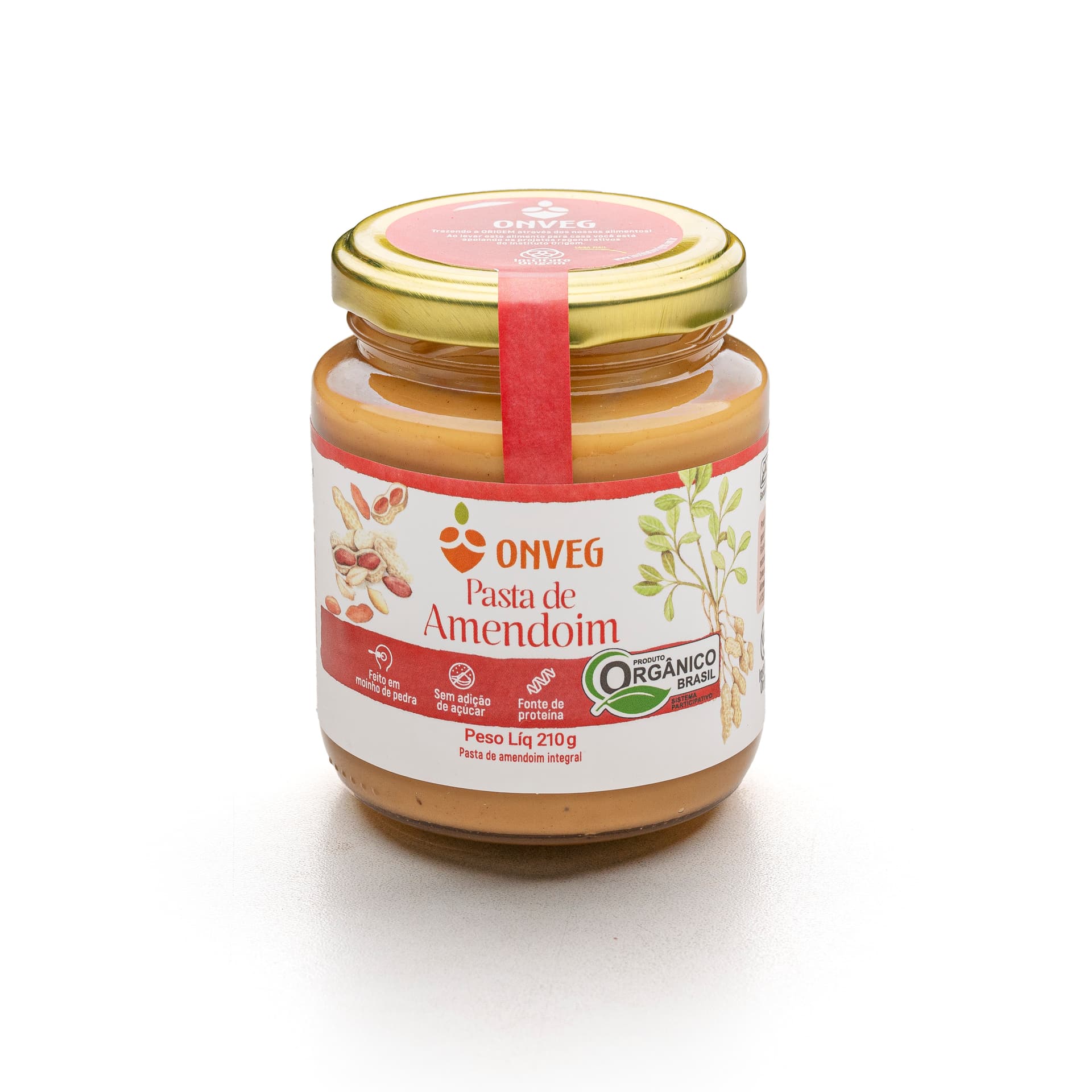 Pasta de Amendoim Integral Orgânica 210g - Onveg