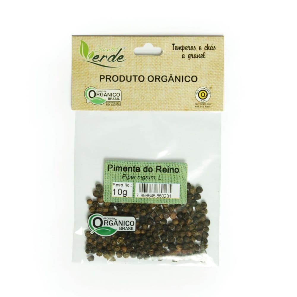 Pimenta do Reino em Grão Orgânica 10g - Quintal Verde