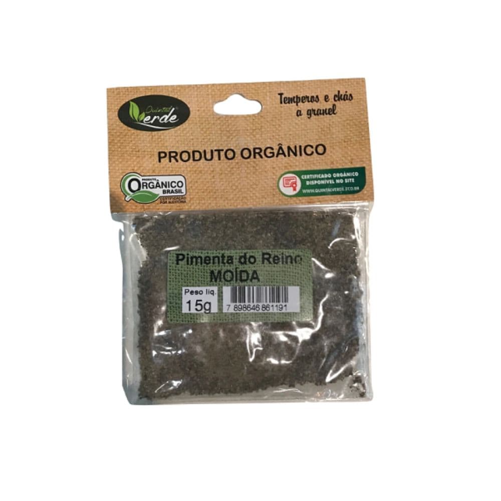 Pimenta do Reino Moída Orgânica 15g - Quintal Verde