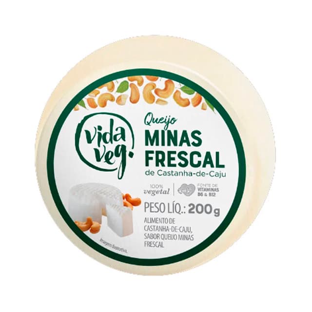 Queijo de Castanha de Caju Tipo Minas Frescal Vegano 200g - VidaVeg