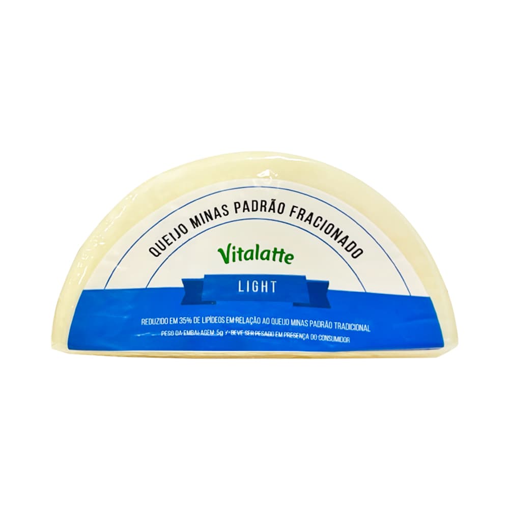 Queijo Minas Padrão Light Vitalatte Aproximadamente 430g - Vitalatte 