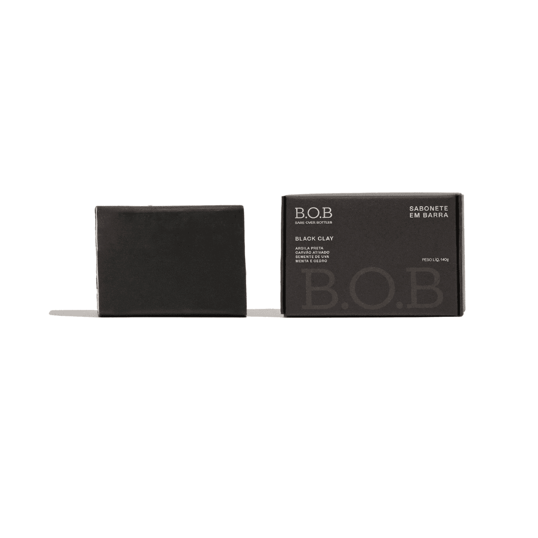Sabonete Corporal em Barra Black Clay 140g - B.O.B