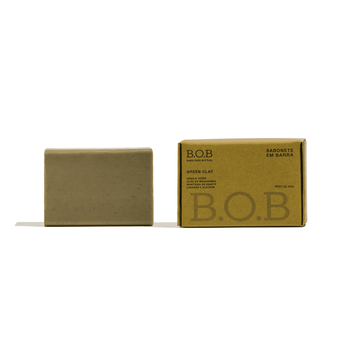 Sabonete Corporal em Barra Green Clay 140g - B.O.B