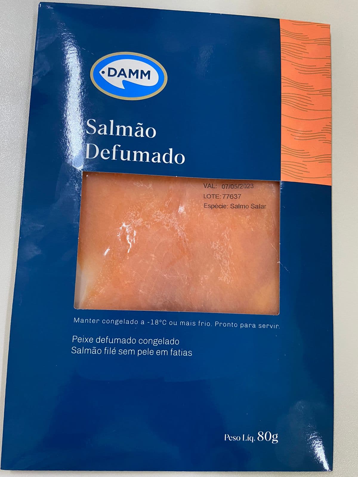 Salmão Defumado Fatiado 80g - Damm