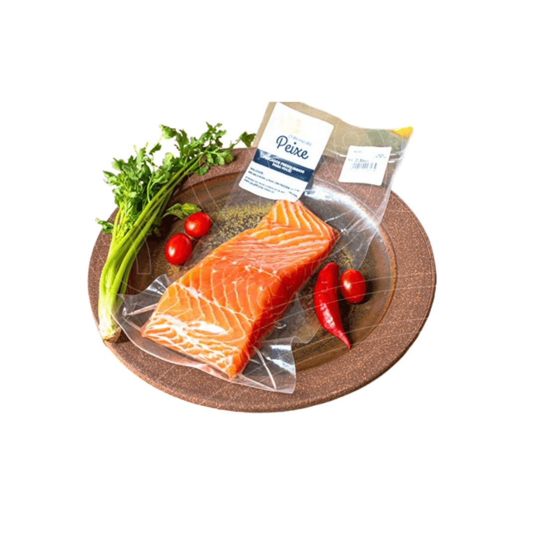 Salmão em Filé com Pele 300g - O Reino do Peixe