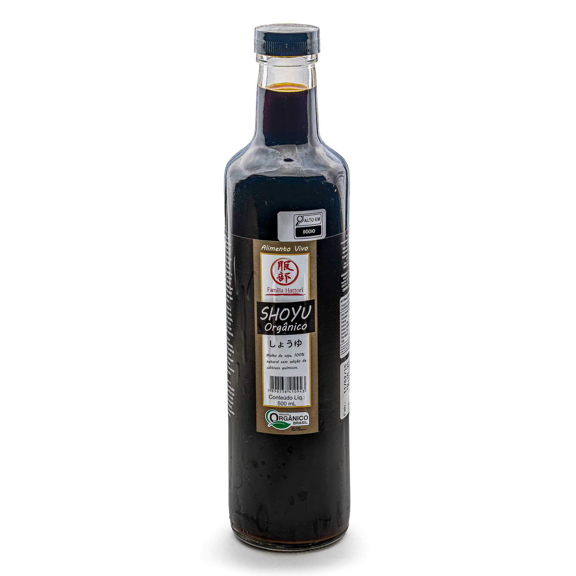 Shoyu Orgânico Vivo 500ml - Familia Hattori