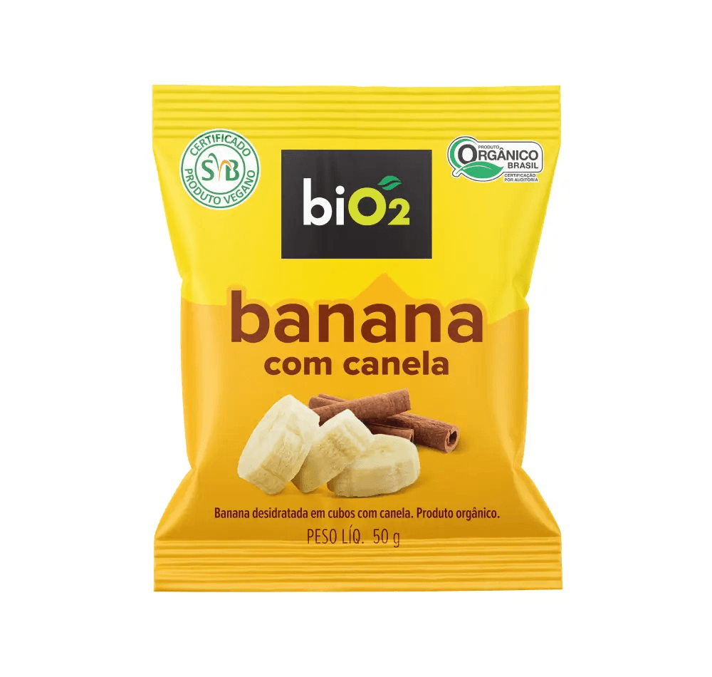 Snack Banana com Canela Orgânico 50g - biO2