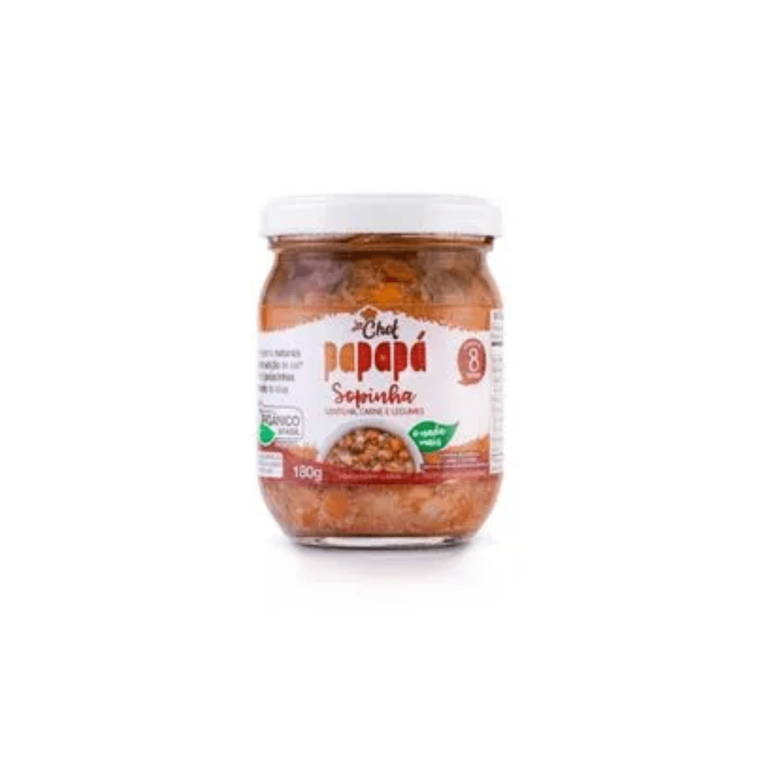 Sopinha Lentilha, Carne e Legumes Orgânica 180g - Papapá