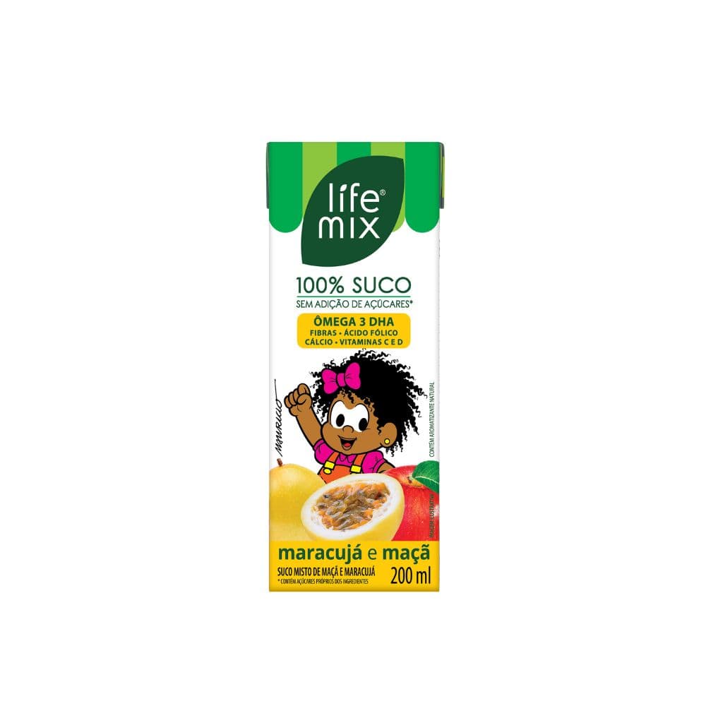 Suco de Maracujá e Maçã Kids Sem Açúcar 200ml - Life Mix