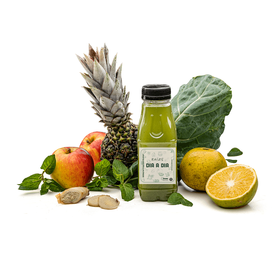 Suco Detox (Abacaxi, Couve, Gengibre, Maçã e Hortelã) 300ml