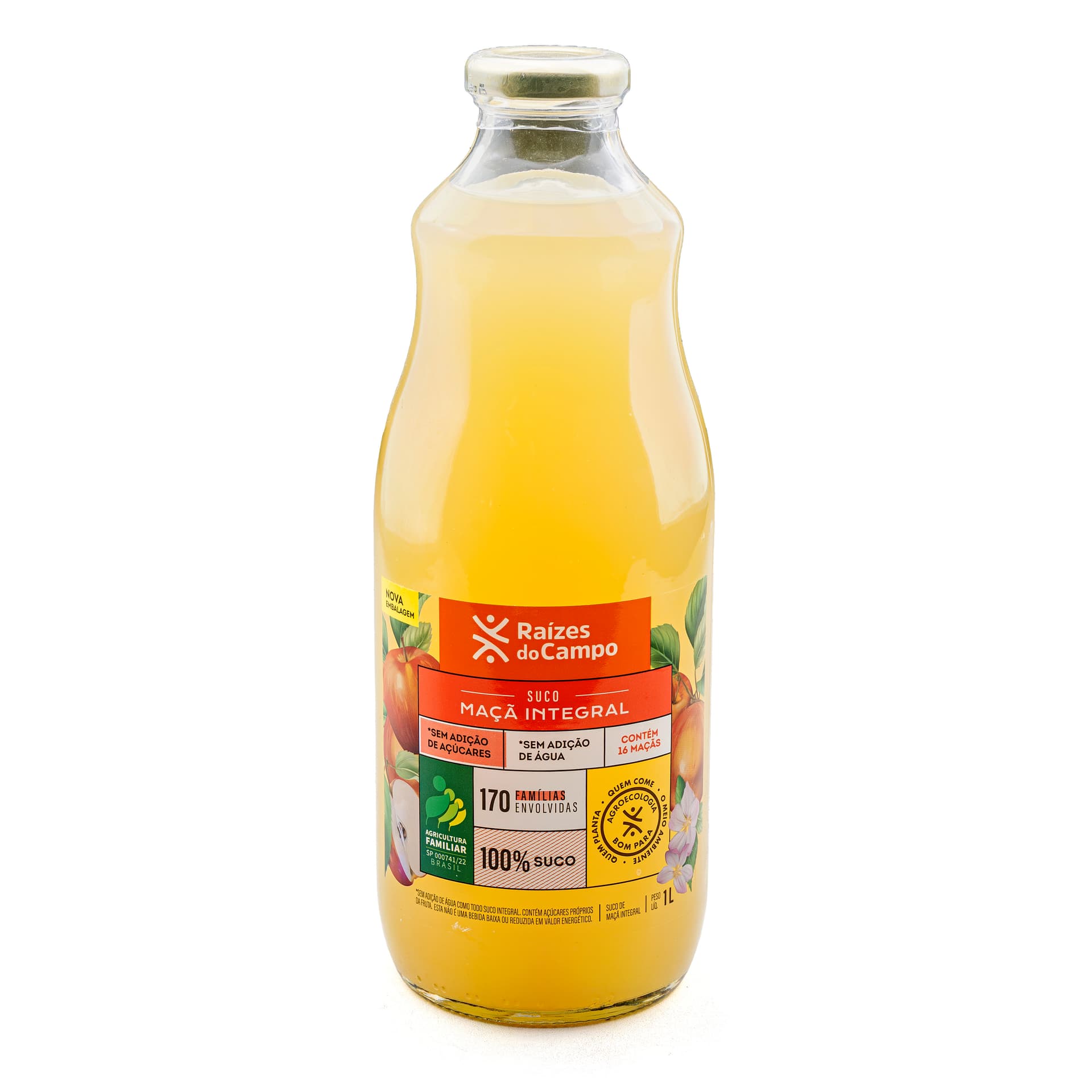 Suco de Maçã Integral 1L - Raízes do Campo