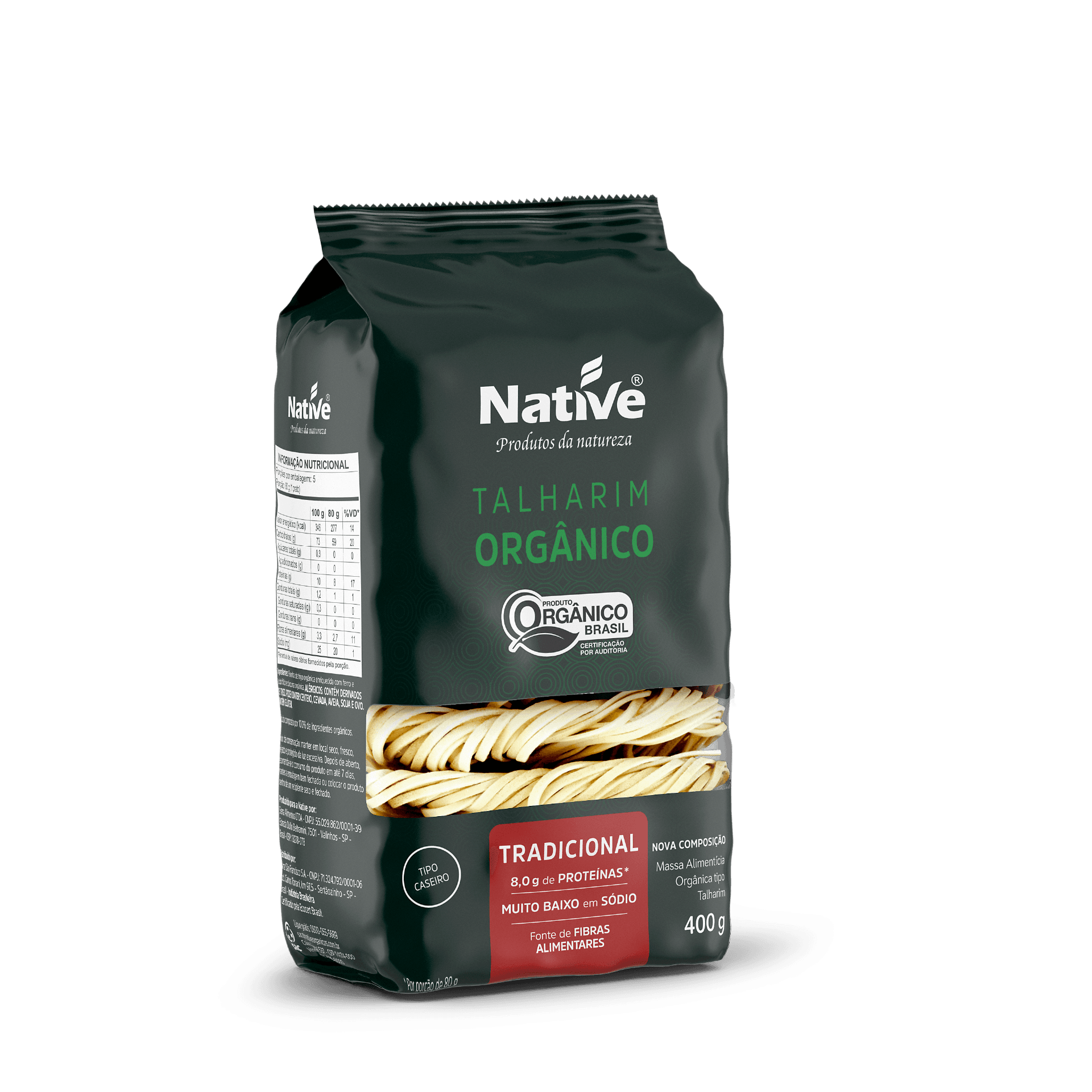 Talharim Tradicional Orgânico 400g - Native