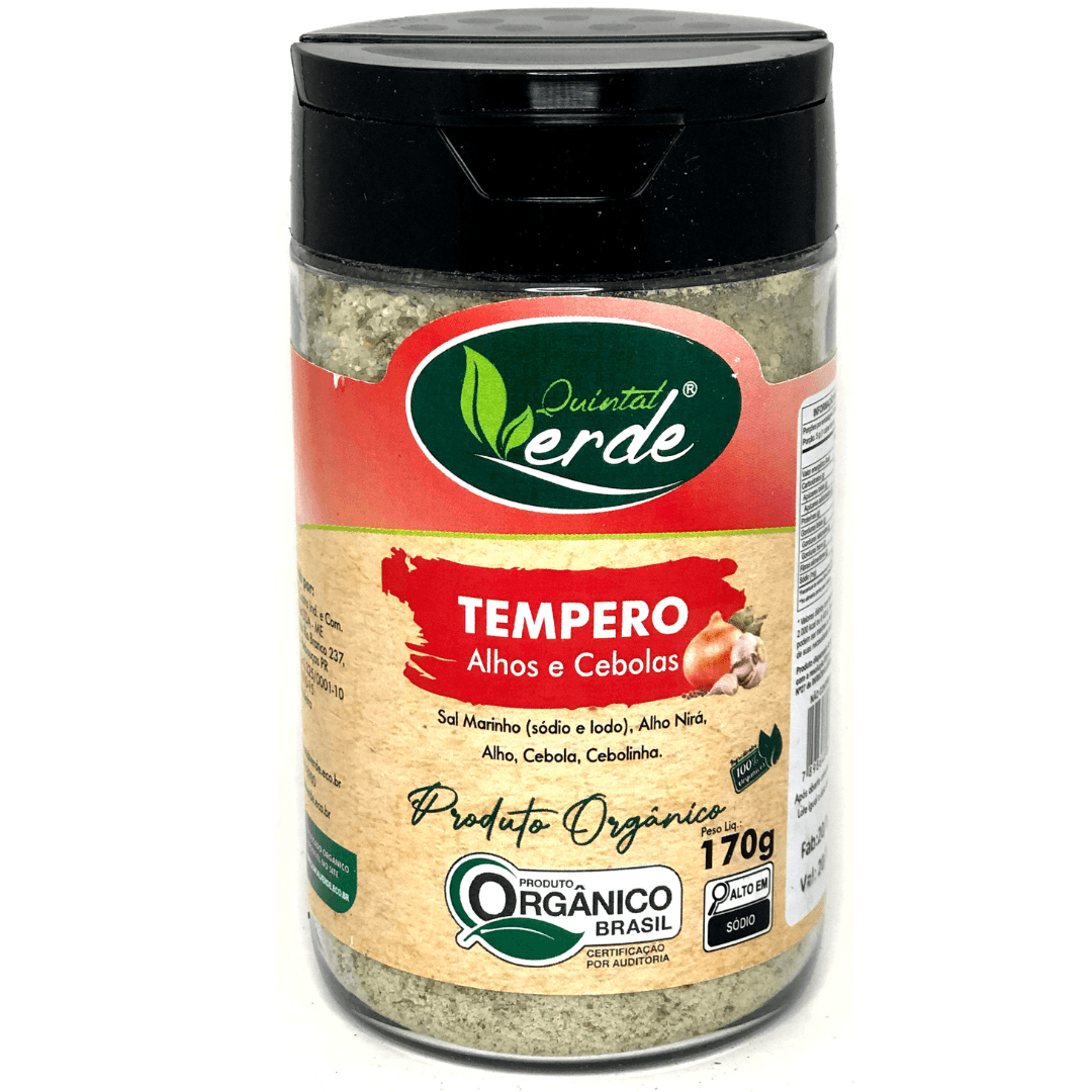 Tempero Alho e Cebola Pote Orgânico 170g - Quintal Verde