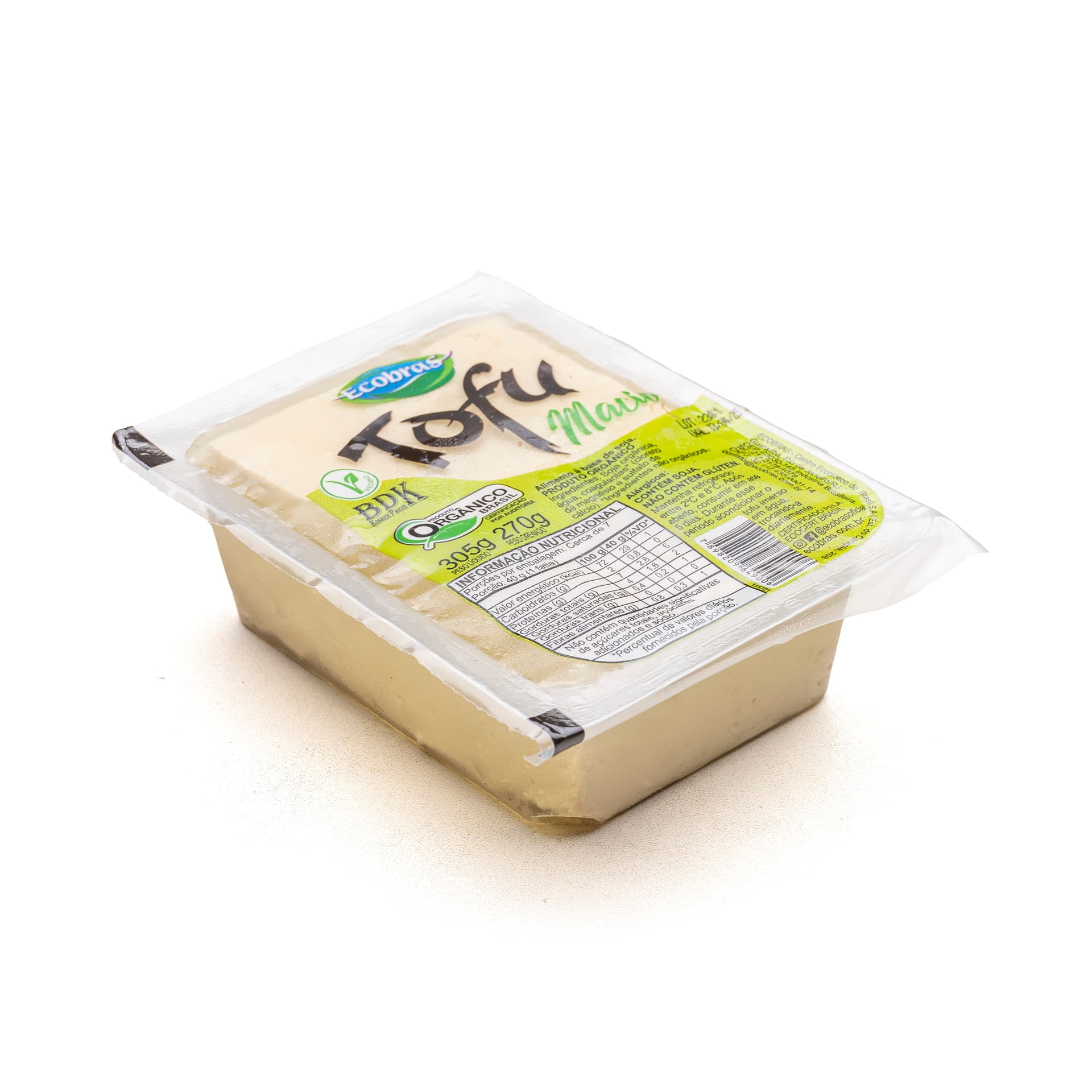 Tofu Macio Orgânico 270g - Ecobras