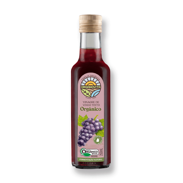 Vinagre de Vinho Tinto Orgânico 250ml - Organovita