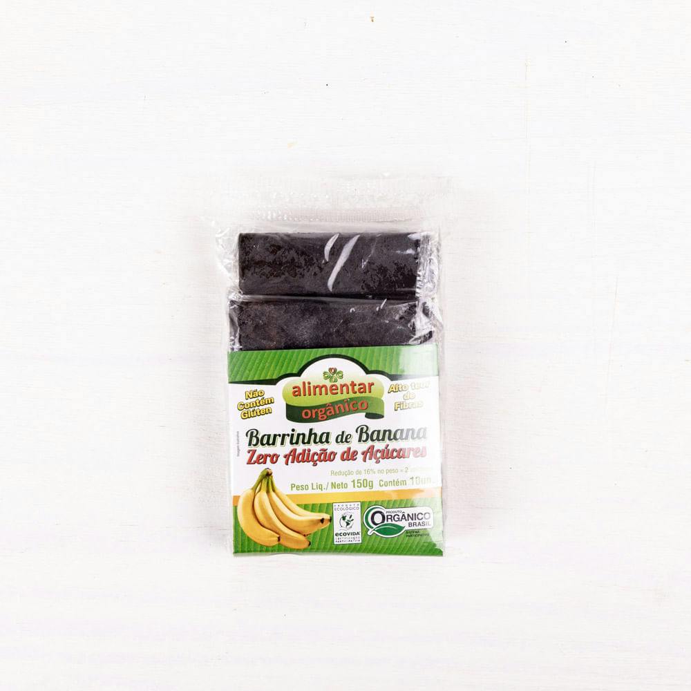 Barrinha de Banana Sem Adição de Açúcares Orgânica 150g - Alimentar