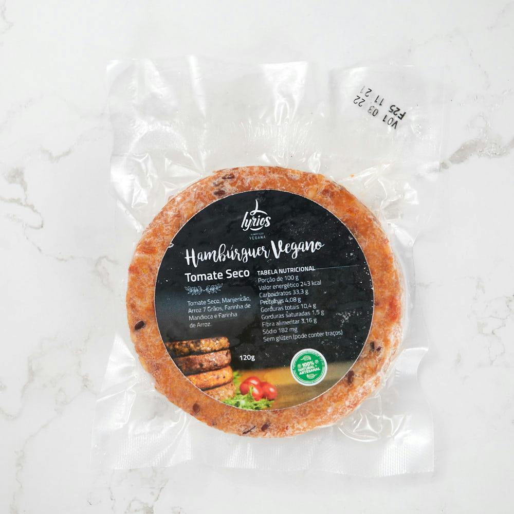 Hambúrguer de Tomate Seco Vegano 120g - Lyrios