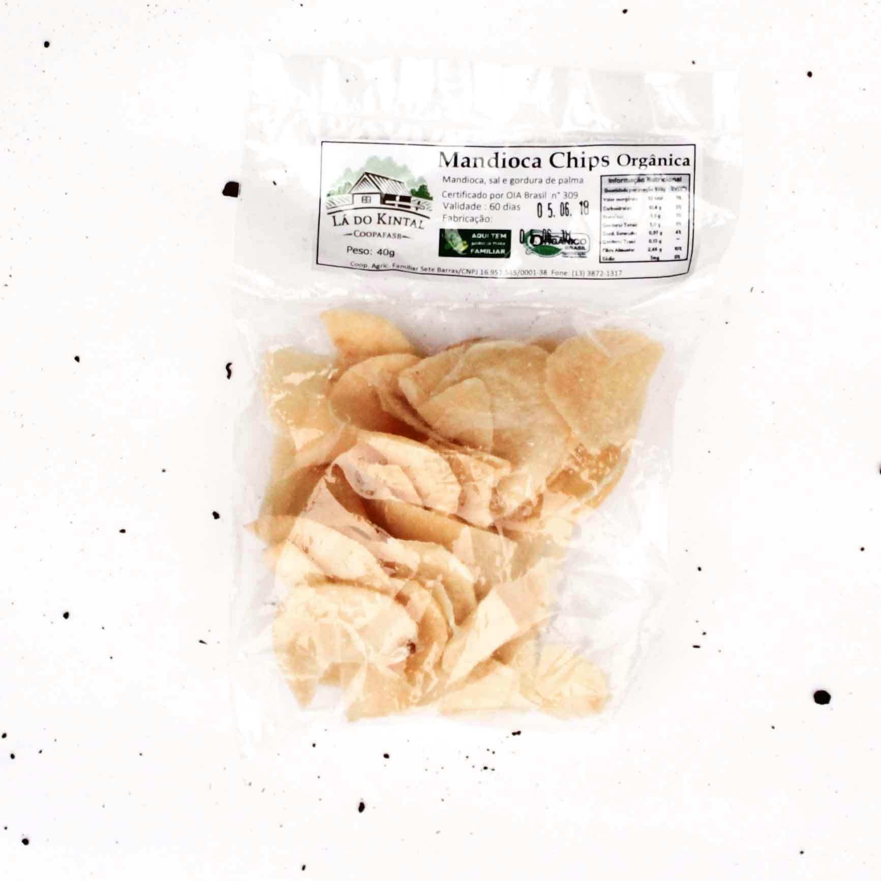 Mandioca Chips Orgânica 50g - Lá do Kintal