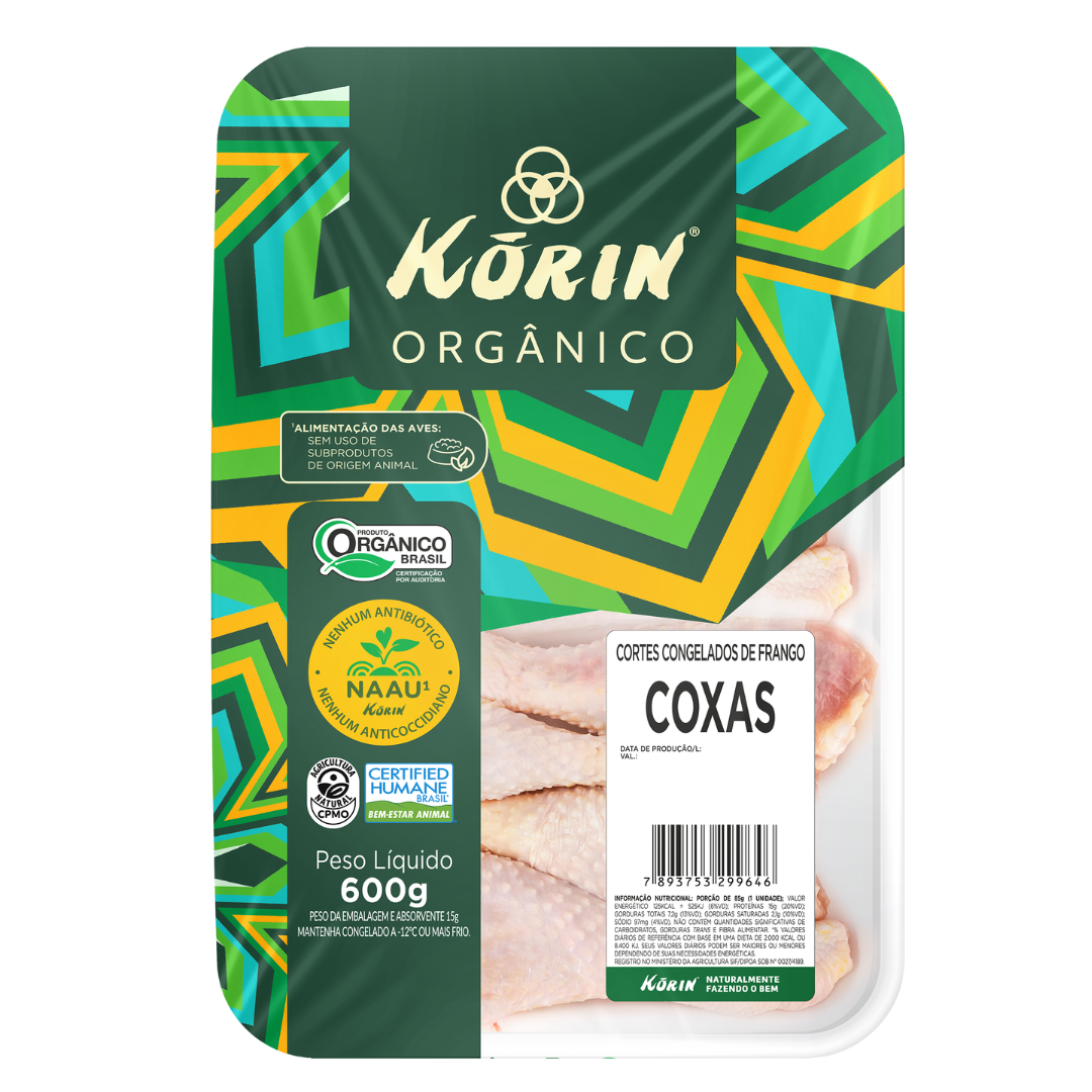 Coxas de Frango Orgânico Congelada 600g - Korin