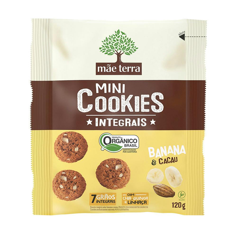 Cookies Orgânico de Banana e Cacau 120g - Mãe Terra